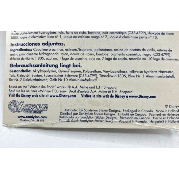 Winnie The Pooh Body Stickers Sandy Lion Disney Vintage Unopened Lot of 2 Packs - Picture 13 of 14